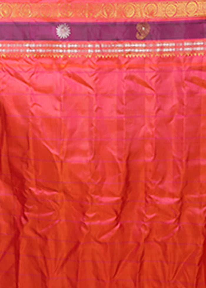 Cream Gadwal Pure Silk Saree Without Blouse Piece