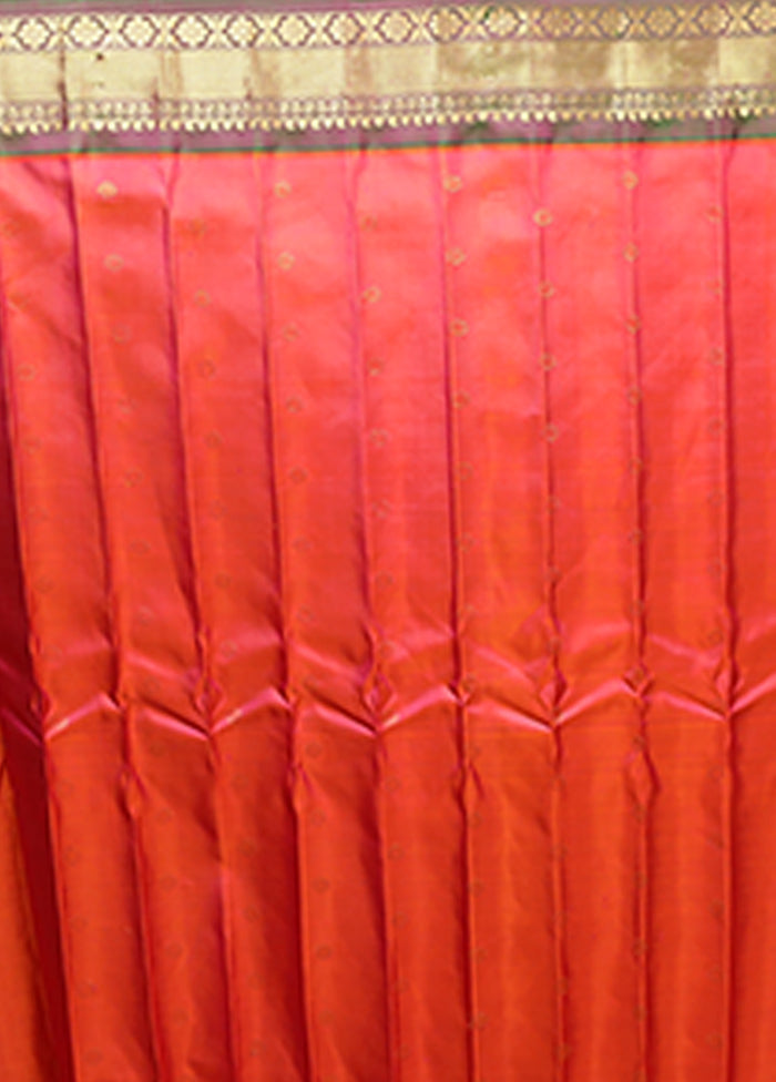 Cream Gadwal Pure Silk Saree Without Blouse Piece