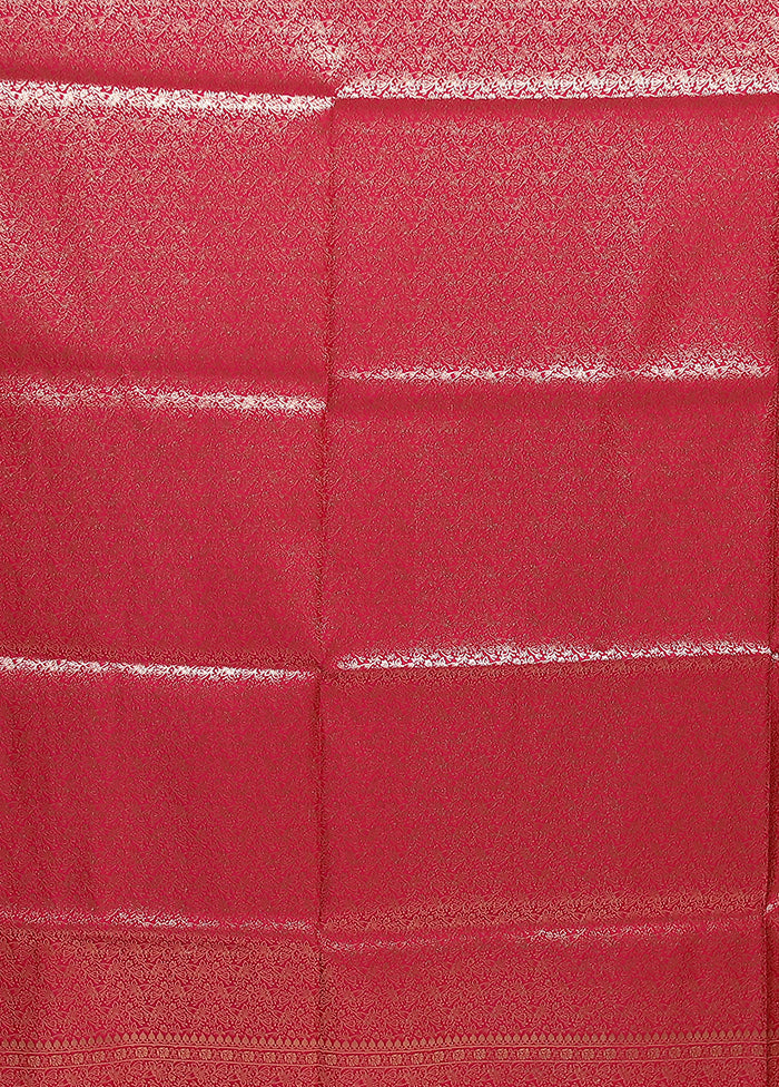Maroon Banarasi Silk Saree With Blouse Piece
