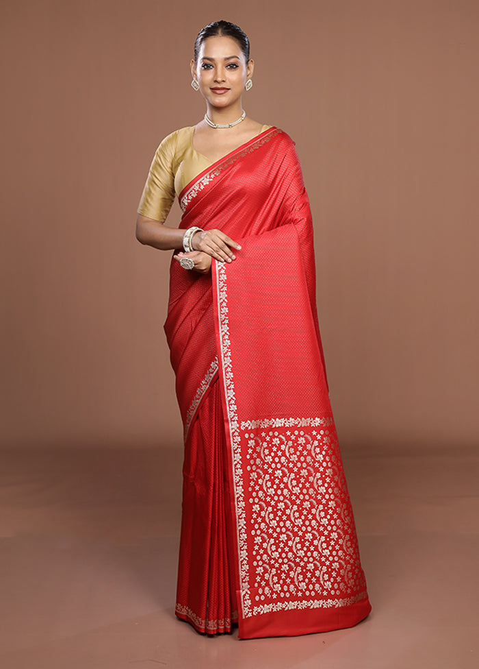 Pink Katan Silk Saree With Blouse Piece