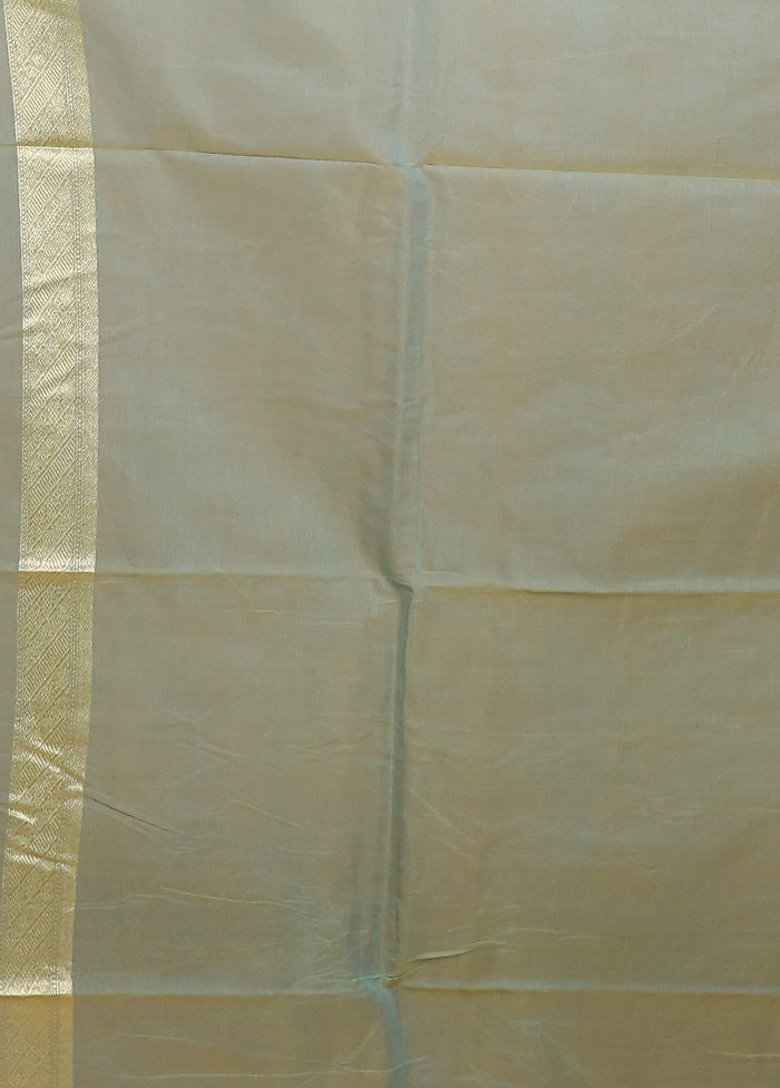 Green Kora Silk Saree With Blouse Piece