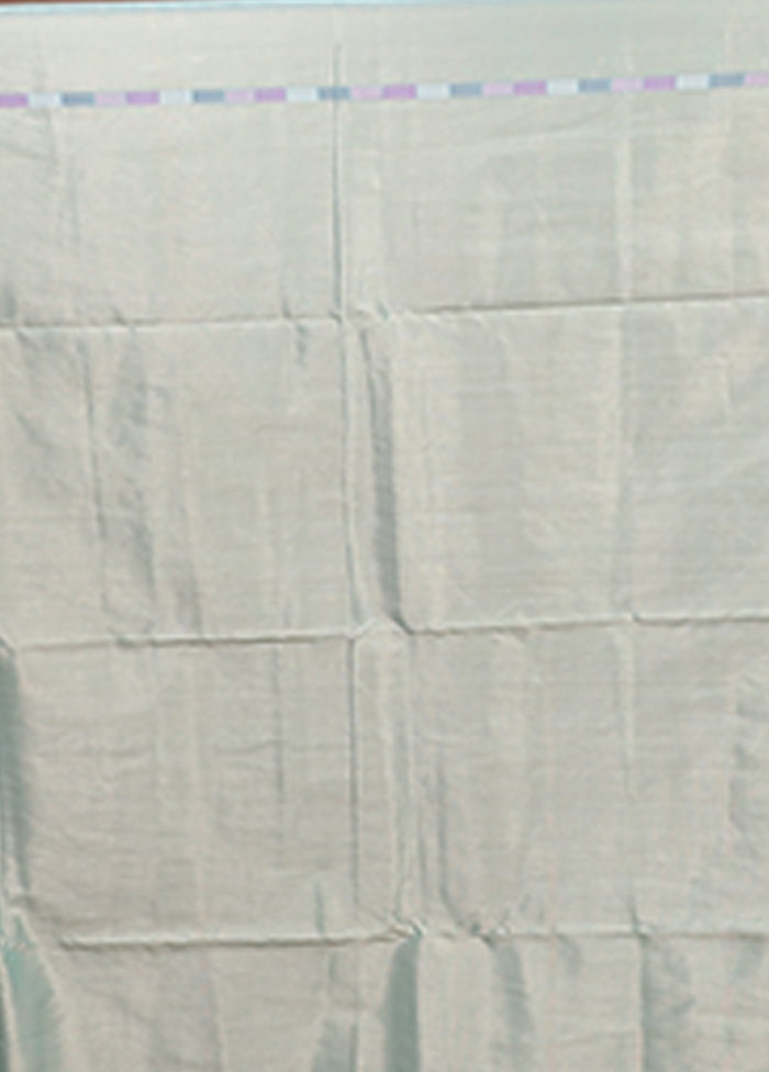 Blue Kora Silk Saree With Blouse Piece