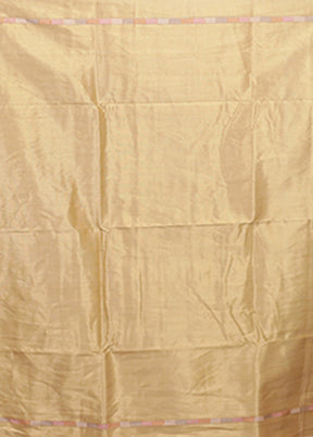 Cream Kora Silk Saree With Blouse Piece