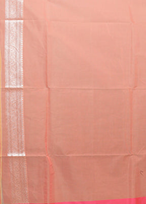 Orange Kora Silk Saree With Blouse Piece