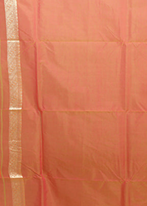 Orange Kora Silk Saree With Blouse Piece