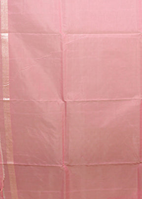 Pink Kora Silk Saree With Blouse Piece