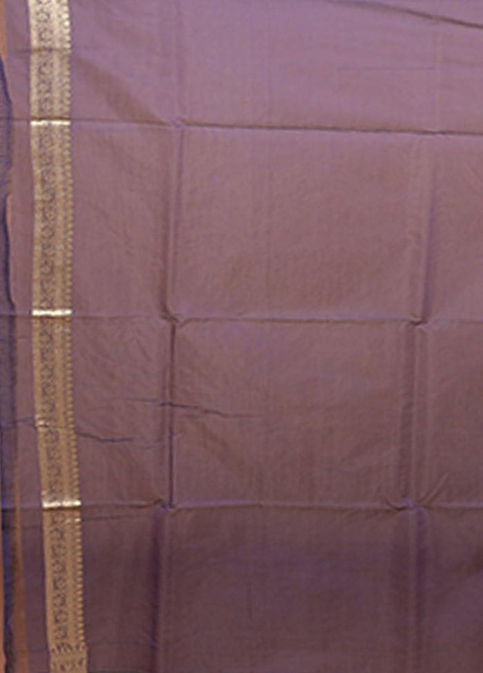 Blue Kora Silk Saree With Blouse Piece