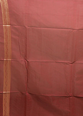 Maroon Kora Silk Saree With Blouse Piece