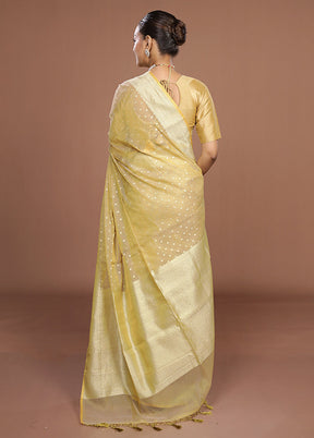 Cream Kora Silk Saree With Blouse Piece