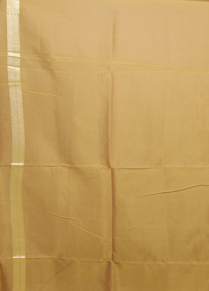 Yellow Kora Silk Saree With Blouse Piece