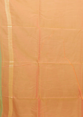Orange Kora Silk Saree With Blouse Piece
