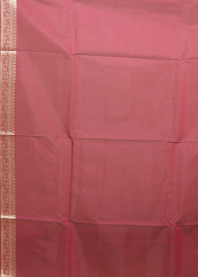 Maroon Kora Silk Saree With Blouse Piece
