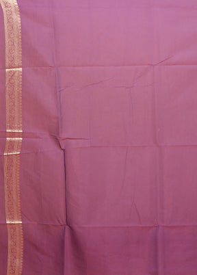 Purple Kora Silk Saree With Blouse Piece