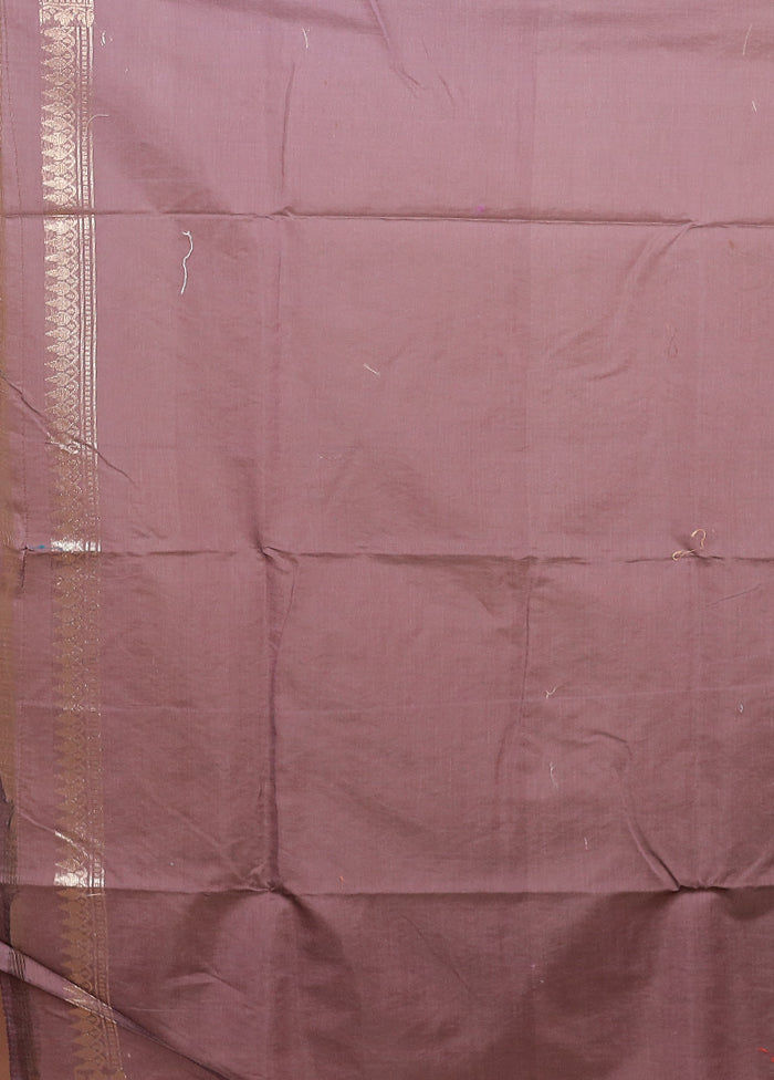 Purple Kora Silk Saree With Blouse Piece