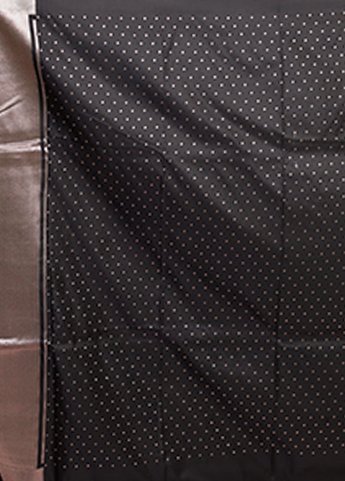 Black Katan Silk Saree With Blouse Piece