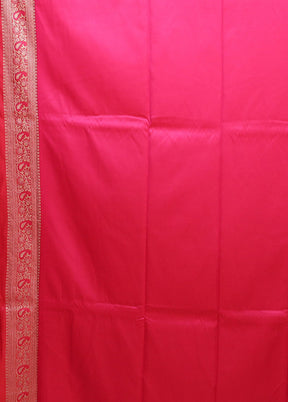 Pink Jamewar Silk Saree With Blouse Piece