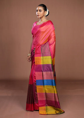 Multicolor Printed Pure Silk Saree Without Blouse Piece