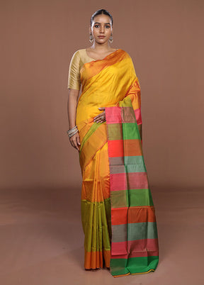 Multicolor Printed Pure Silk Saree Without Blouse Piece