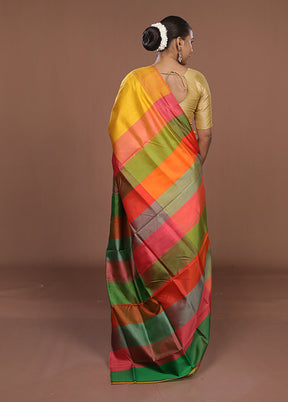 Multicolor Printed Pure Silk Saree Without Blouse Piece
