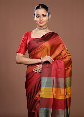 Multicolor Printed Pure Silk Saree Without Blouse Piece