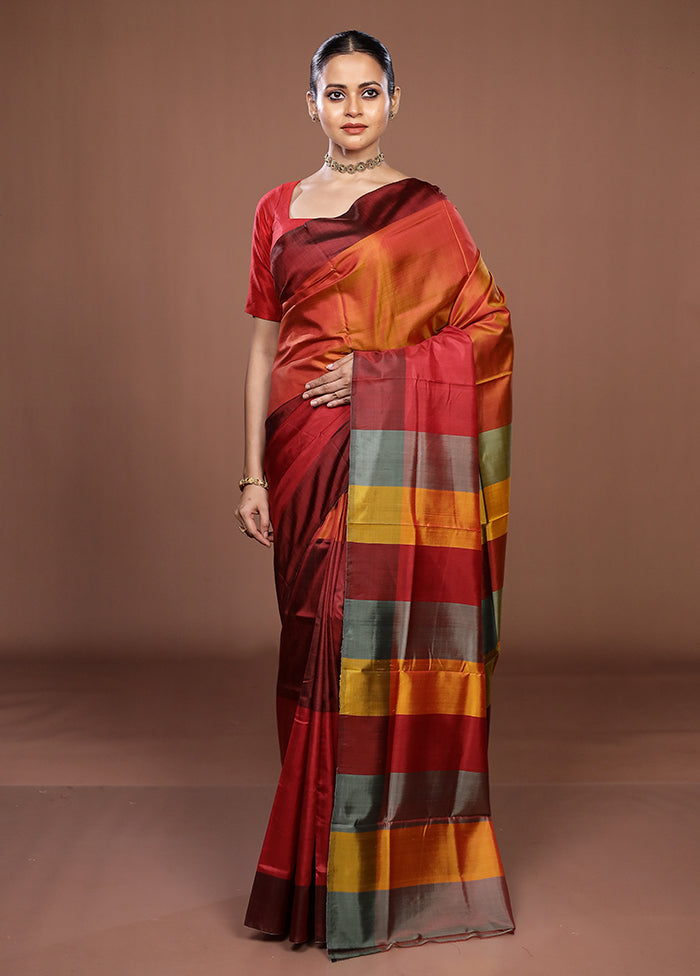 Multicolor Printed Pure Silk Saree Without Blouse Piece