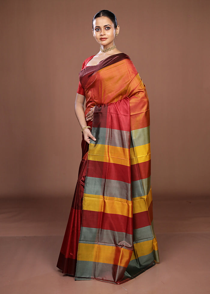 Multicolor Printed Pure Silk Saree Without Blouse Piece