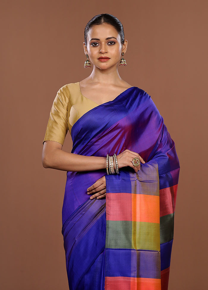 Multicolor Printed Pure Silk Saree Without Blouse Piece