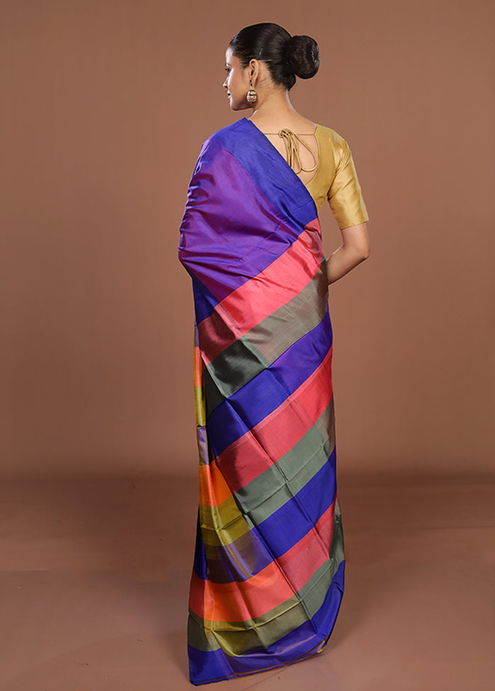 Multicolor Printed Pure Silk Saree Without Blouse Piece