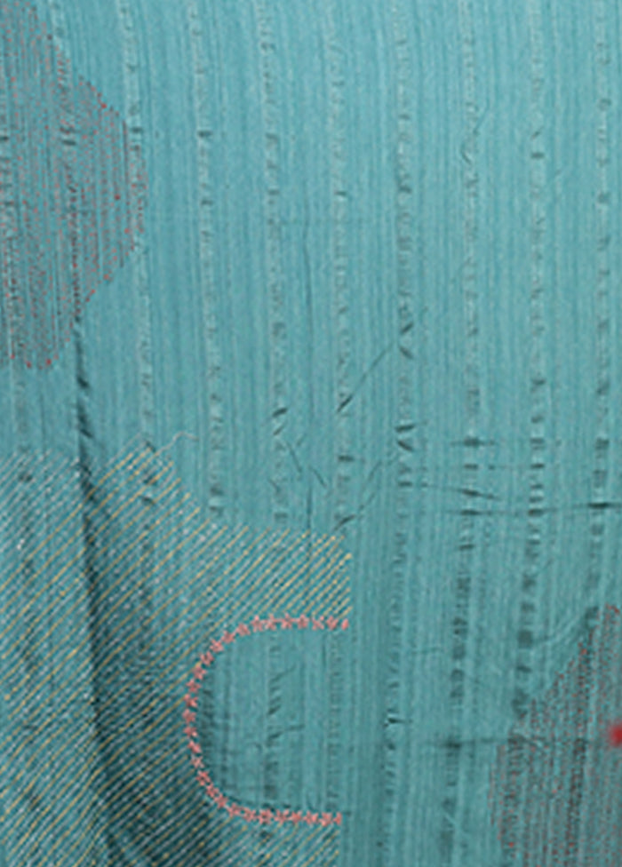 Green Tussar Silk Saree With Blouse Piece