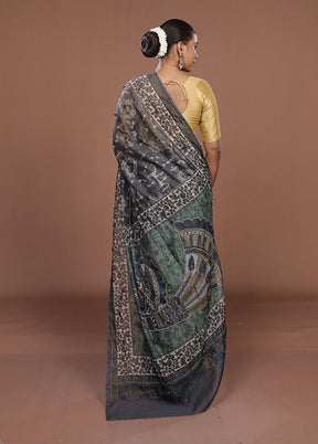 Green Cotton Saree With Blouse Piece