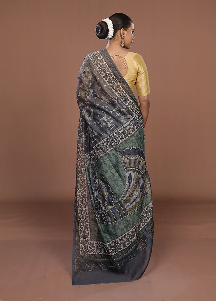 Green Cotton Saree With Blouse Piece