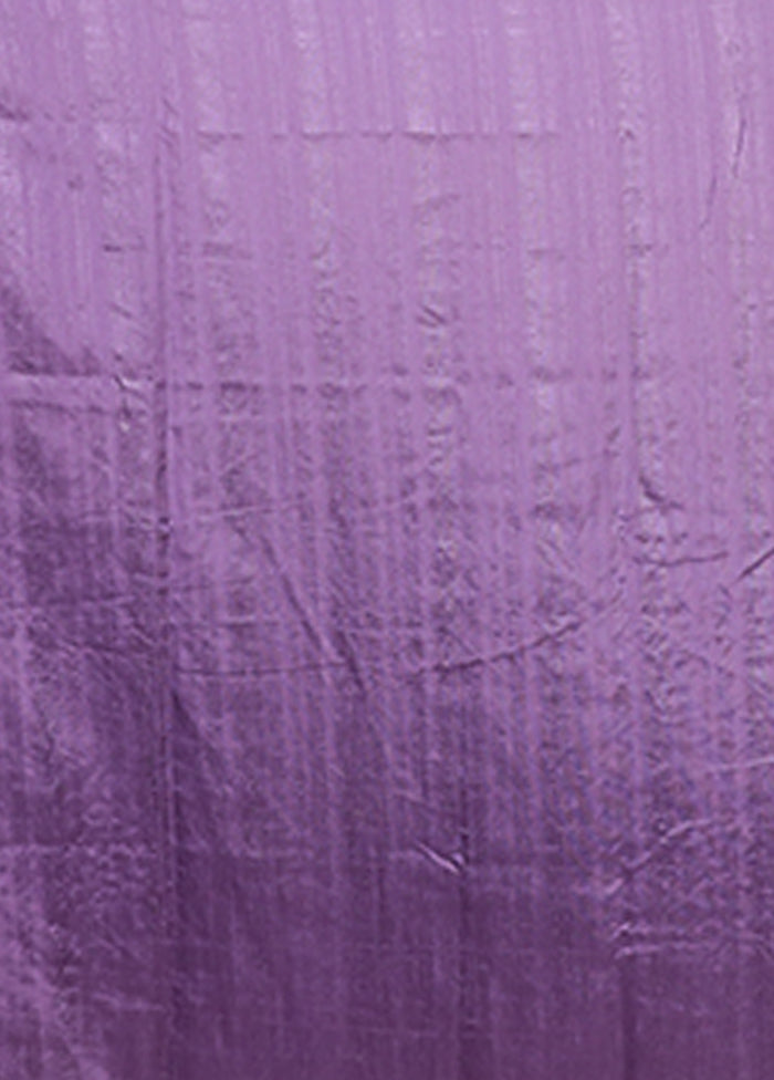 Purple Tussar Silk Saree With Blouse Piece