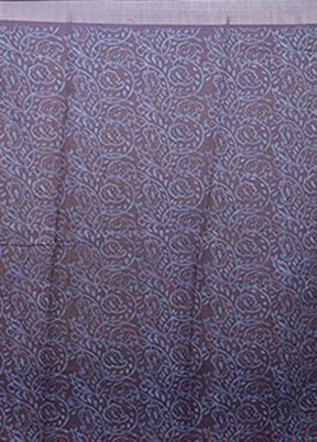 Blue Cotton Saree With Blouse Piece