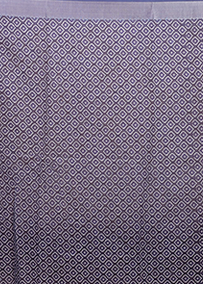 Blue Cotton Saree With Blouse Piece