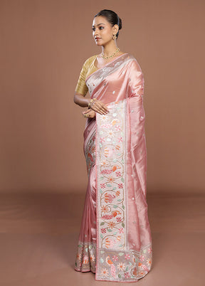 Pink Organza Saree With Blouse Piece