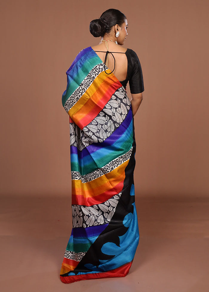 Red Printed Pure Silk Saree Without Blouse Piece