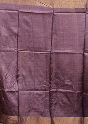 Purple Tussar Silk Saree With Blouse Piece