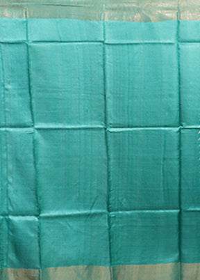 Green Tussar Silk Saree With Blouse Piece