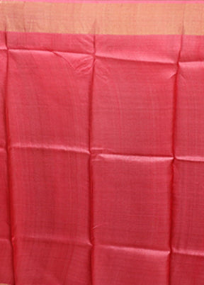 Red Tussar Silk Saree With Blouse Piece