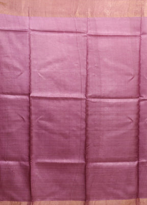 Purple Tussar Silk Saree With Blouse Piece
