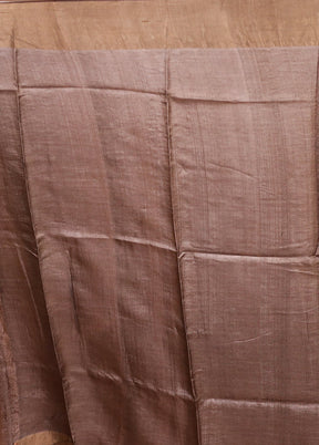 Blue Tussar Silk Saree With Blouse Piece