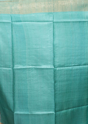 Green Tussar Silk Saree With Blouse Piece