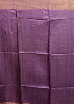 Purple Tussar Silk Saree With Blouse Piece