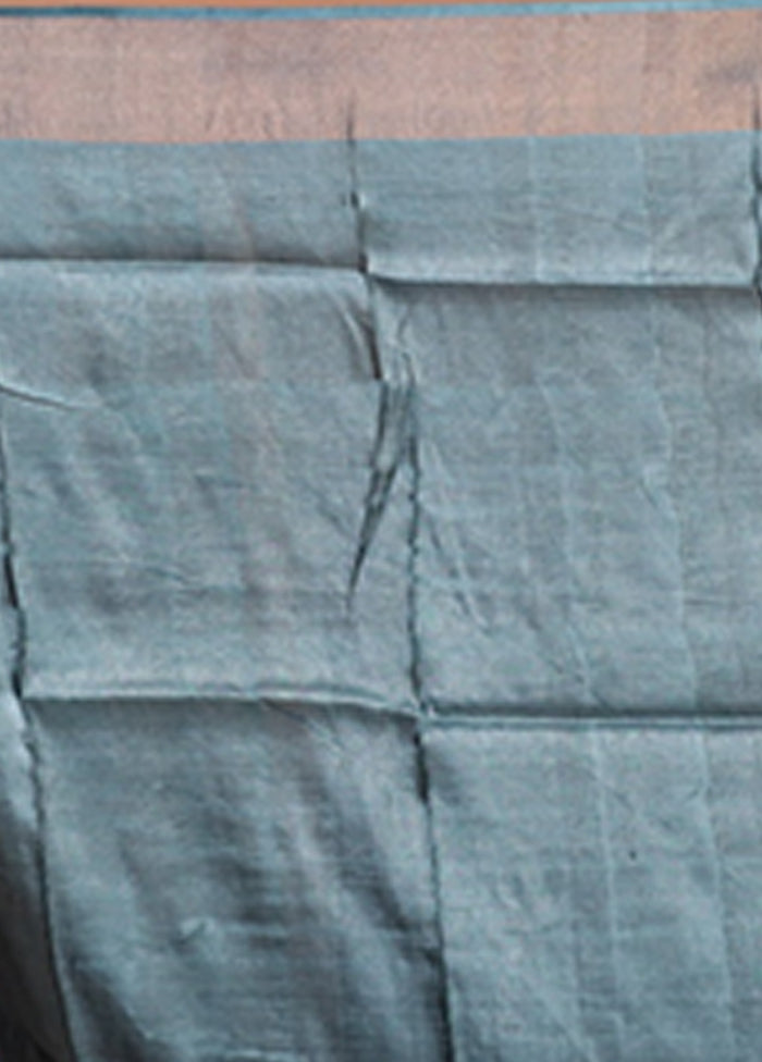 Red Tussar Silk Saree With Blouse Piece