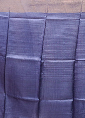 Cream Handloom Tussar Pure Silk Saree With Blouse Piece