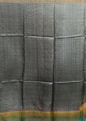 Multicolor Handloom Tussar Pure Silk Saree With Blouse Piece
