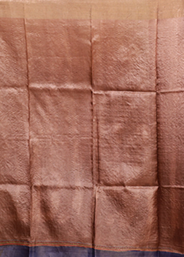 Multicolor Handloom Tussar Pure Silk Saree With Blouse Piece