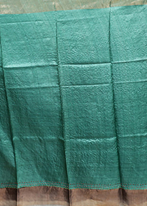 Multicolor Handloom Tussar Pure Silk Saree With Blouse Piece