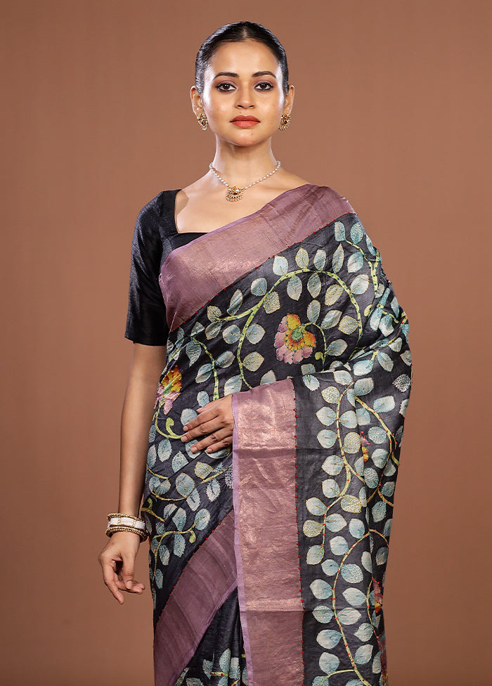 Red Handloom Tussar Pure Silk Saree With Blouse Piece