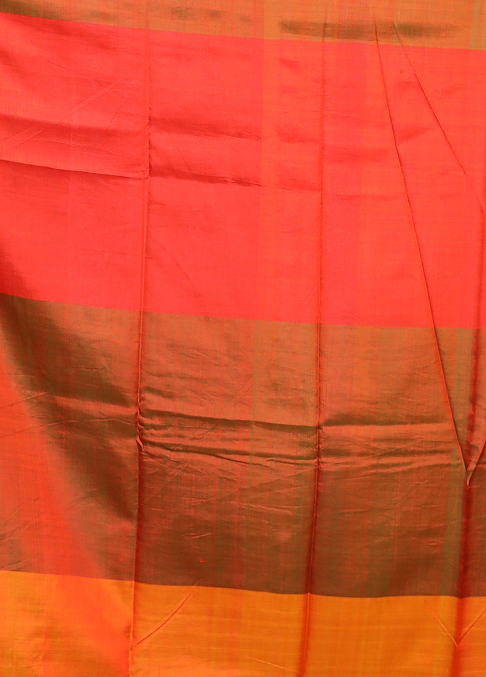 Purple Printed Pure Silk Saree Without Blouse Piece